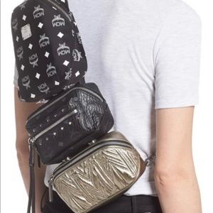MCM Trey Mixed Triple Pouch Convertible Sling/Backpack